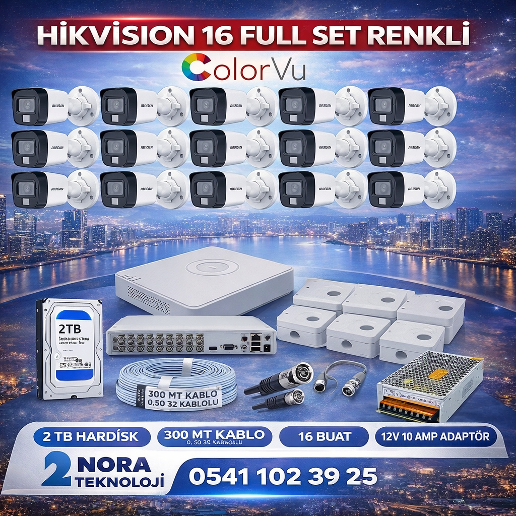 HİKVİSİON 16 Lİ FULL SET RENKLİ